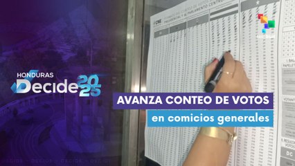 Avanza conteo de votos en comicios generales en HONDURAS DECIDE 2025