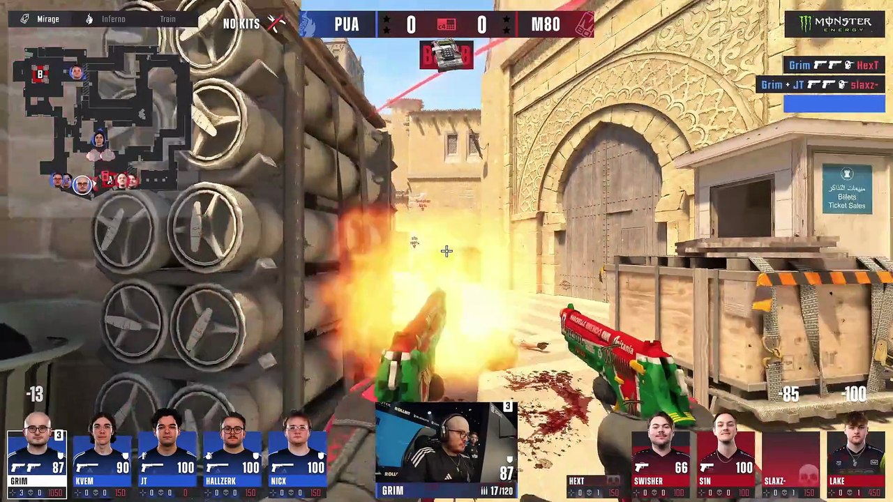 Counter-Strike #91: "Grim - 4 Dual Elite HS kills on the bombsite A defense"