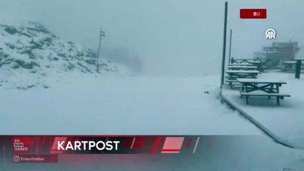 Bursa  Uludağ'da kar yağışı etkili oluyor