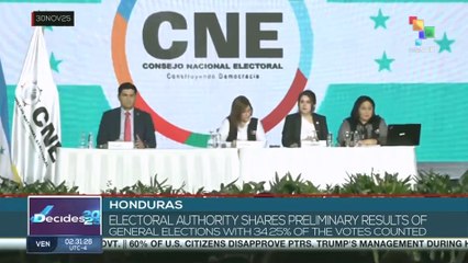Honduras: Electoral authority shares preliminary results of general elections with 34.25% of the votes counted