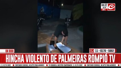Hincha del Palmeiras destroza su televisor tras el gol de Flamengo