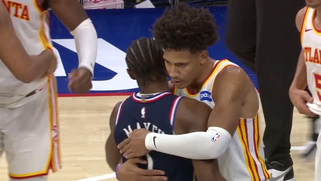 Johnson carries Hawks to chaotic double-overtime win against 76ers