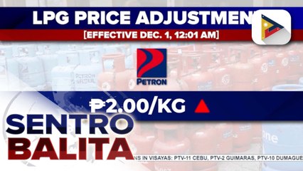 Taas-presyo sa LPG, ipinatupad ngayong unang araw ng Disyembre