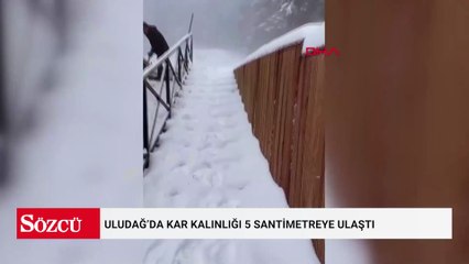 Uludağ’da kar kalınlığı 5 santimetreye ulaştı