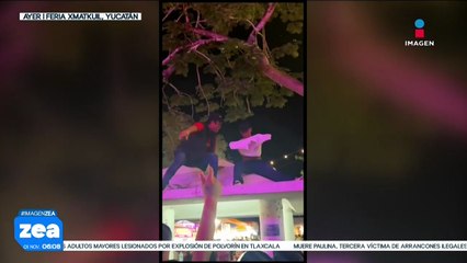 Elemento de seguridad es atacado y bañado en cerveza en la Feria Xmatkuil