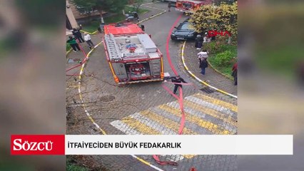 İtfaiyeciden büyük fedakarlık: Kendi maskesini yangında mahsur kalan kişiye verdi!