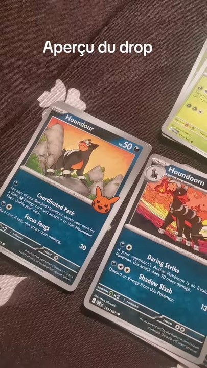 Les cartes eues dans le booster Pokémon