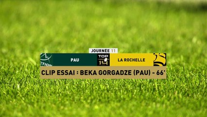 TOP 14 - Essai de Beka GORGADZE (SP) - Section Paloise - Stade Rochelais