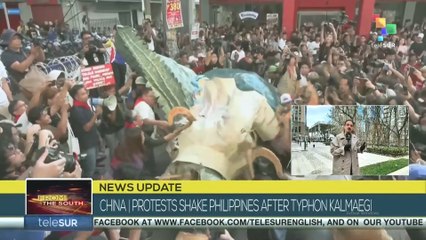 China, protests shake Philippines after typhoon Kalmaegi