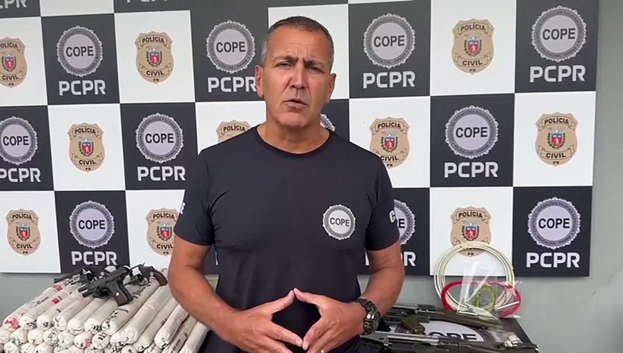 Polícia Civil acha esconderijo com armas e explosivos prontos para ação criminosa no Paraná