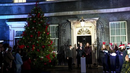 Samuel shines at Downing St Christmas lights switch on