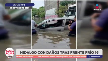 Frente Frío 16 provoca deslaves e inundaciones en Hidalgo y Veracruz