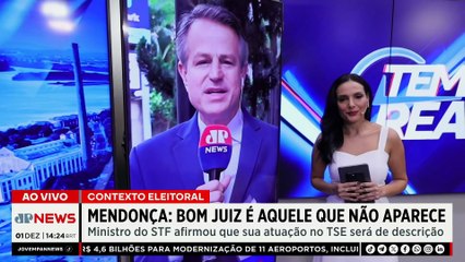 “Bom juiz é aquele que não aparece”, diz André Mendonça sobre sua atuação no TSE | TEMPO REAL