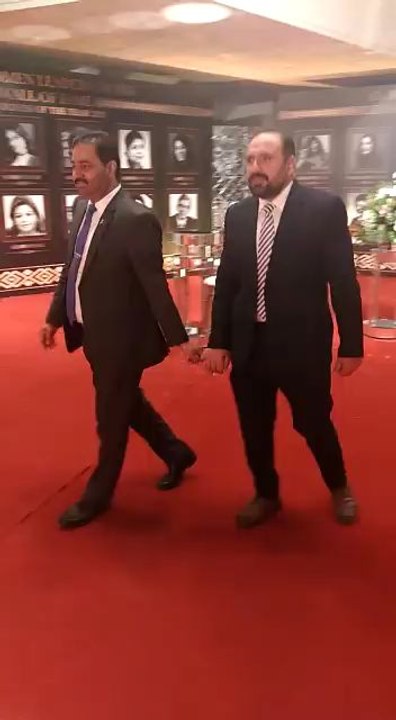 Mr Choudhary with his friend enjoying Hum News award