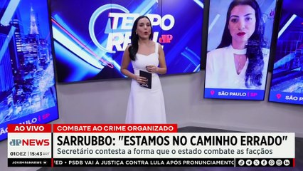 “Estamos no caminho errado”, diz Sarrubo sobre combate ao crime organizado | TEMPO REAL