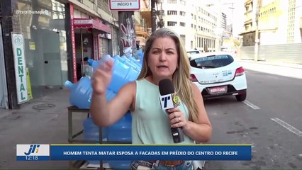 Homem tenta matar esposa a facadas em prédio do Centro do Recife