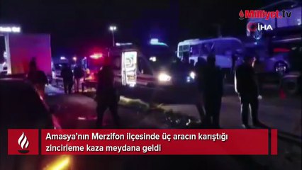 Amasya’da feci kaza! Zincirleme kazada çok sayıda yaralı var