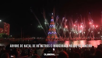 Árvore de Natal de 80 metros é inaugurada no Rio de Janeiro