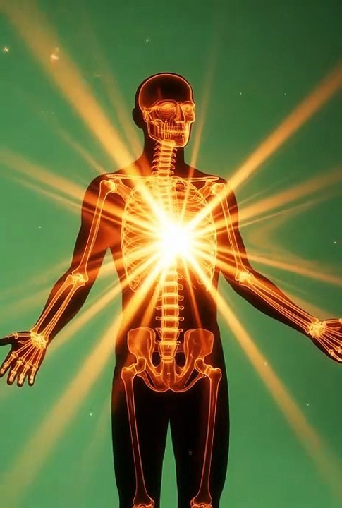 A human silhouette with glowing light source inside