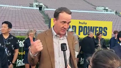 Peyton Manning Says Glen Powell is "Way Better Looking" Than Brother Eli Manning at 'Chad Powers' Premiere | THR Video