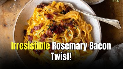 Butternut Squash Pasta Carbonara with Rosemary Bacon