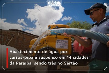 Abastecimento de água por carros-pipa é suspenso em 14 cidades da Paraíba, sendo três no Sertão