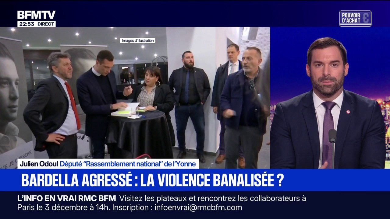 Jordan Bardella agressé: "La première question qu'on peut se poser, c'est l'état de notre démocratie", déclare Julien Odoul, député RN de l'Yonne