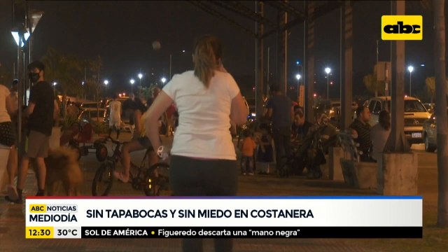 Sin tapabocas y sin miedo al coronavirus en la Costanera
