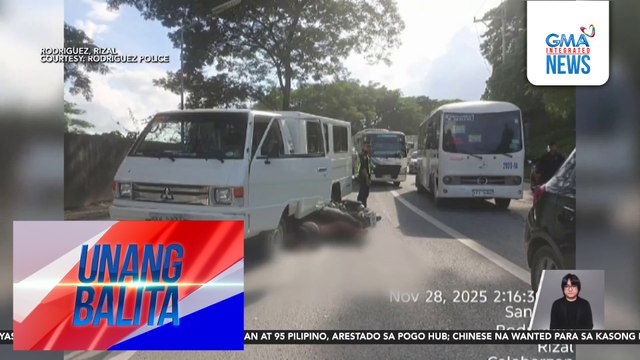 Motorcycle rider, patay matapos pumailalim sa isang utility van | Unang Balita