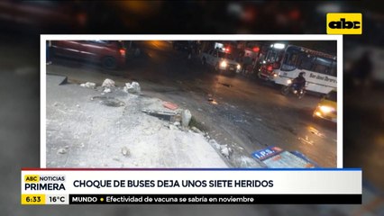 Choque de buses en San Lorenzo deja unos 7 heridos