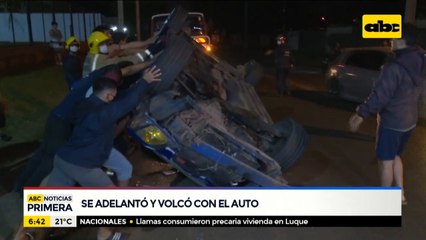 Adelanto y vuelco de vehículo en la ruta Luque-San Lorenzo