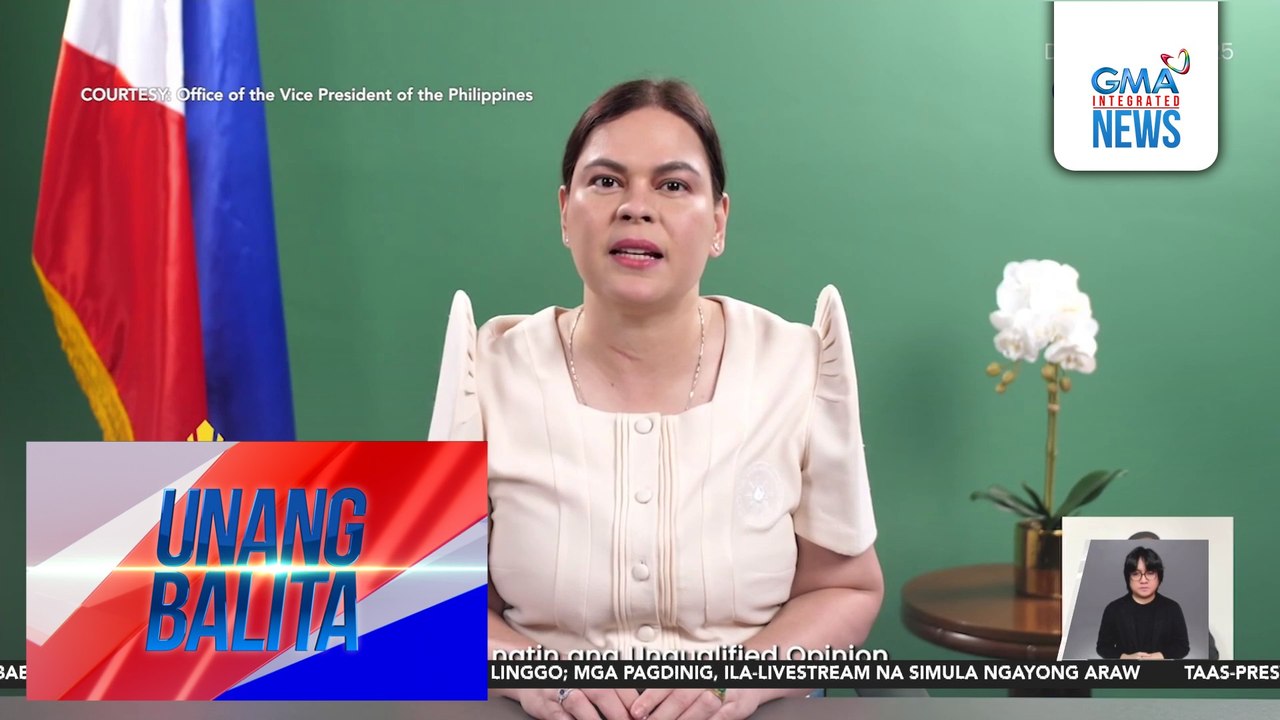 VP Duterte, ibinida ang "unmodified opinion" ng Commission on Audit sa financial statement ng OVP noong 2024; nilinaw ng COA na hindi ito rating o score | Unang Balita