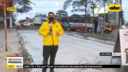 Obras de cementado hidráulico en zona de la avenida Artigas y Venezuela
