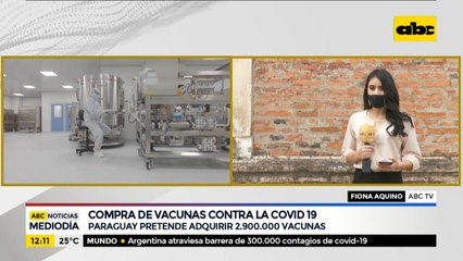 Paraguay comprará lote de 2.900.000 vacunas contra el COVID-19