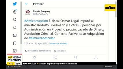 Imputan al ministro Rodolfo Friedmann