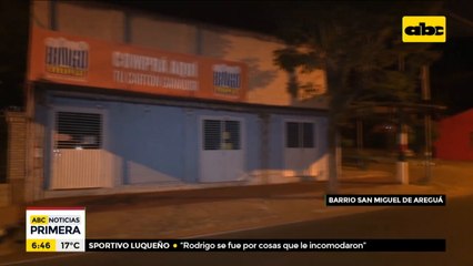 Asaltan local de ventas de juegos de azar en Areguá