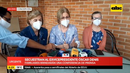 Familiares ruegan a secuestradores por la salud del exvicepresidente Denis