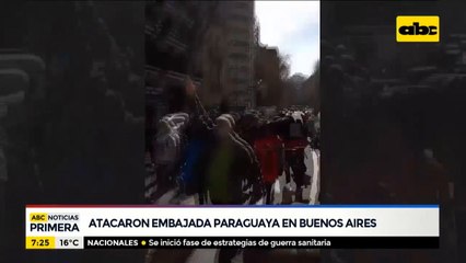 Durante protesta, atacaron embajada paraguaya en Buenos Aires