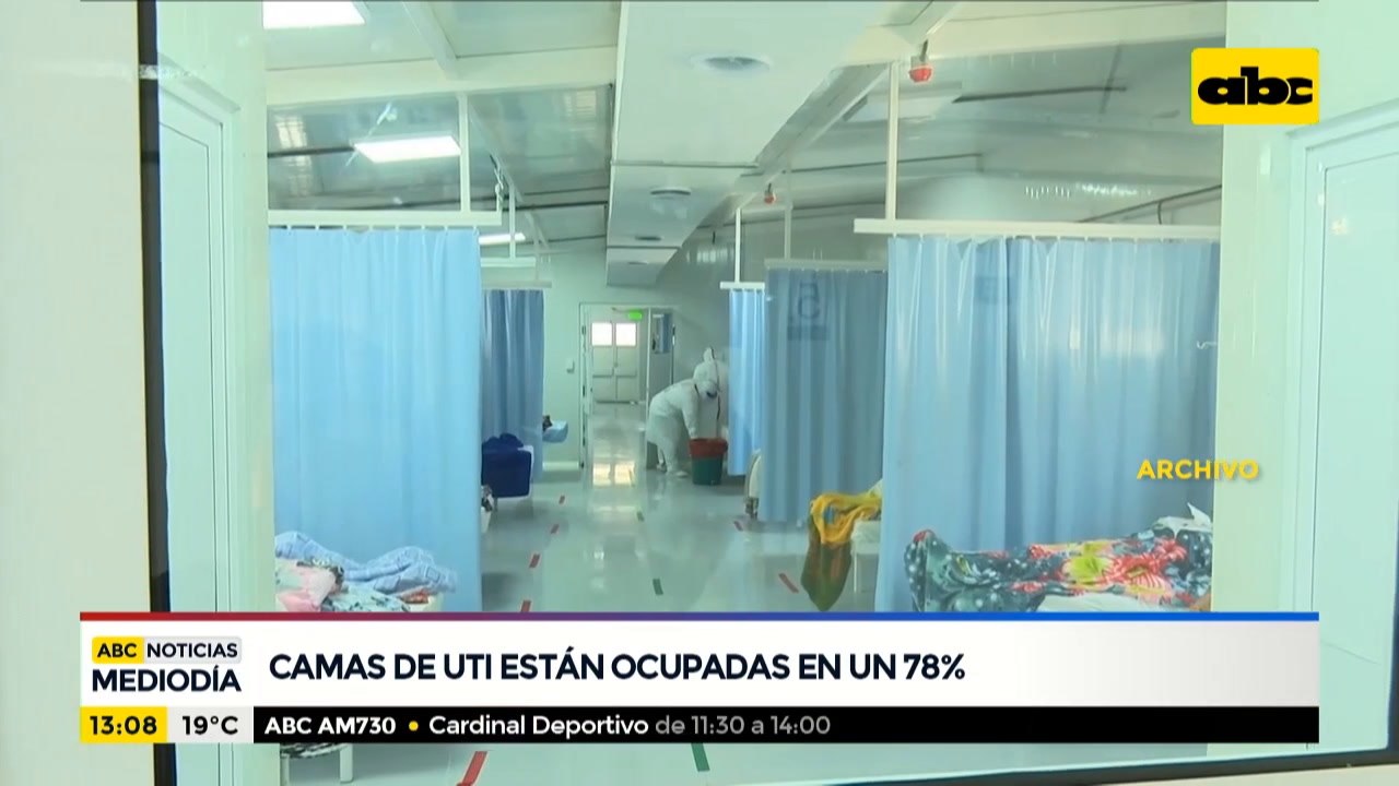 Camas de terapia intensiva están ocupadas en un 78%