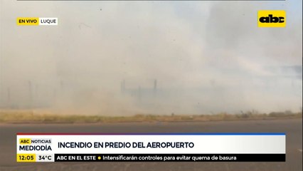 Incendio en predio del Aeropuerto Silvio Pettirossi