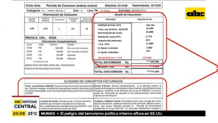 Nuevos conceptos en las facturas de la ANDE