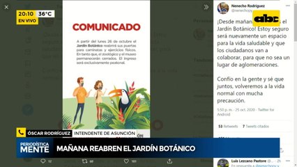Reabren el Jardín Botánico desde el 26 de octubre