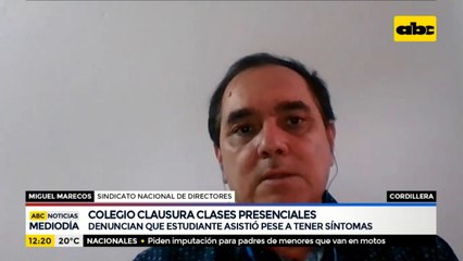 Colegio clausura clases presenciales porque estudiante asistió con síntomas de COVID
