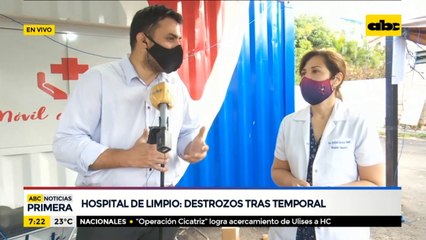 Temporal causó destrozos en Hospital de Limpio