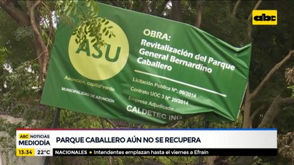 Parque Caballero aún no se recupera tras temporal