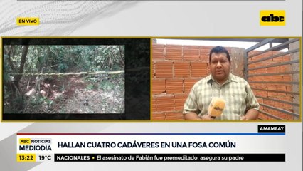 Hallan 4 cadáveres en una fosa común en Amambay