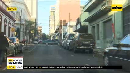 Microcentro asunceno amaneció con las calles despejadas
