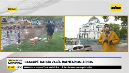 Caacupé iglesia vacía, balnearios llenos
