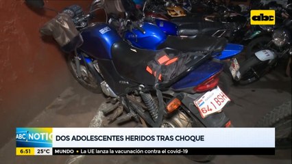 Dos adolescentes heridos tras choque en San Lorenzo