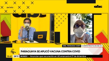 Médica paraguaya recibió vacuna contra el COVID en Estados Unidos